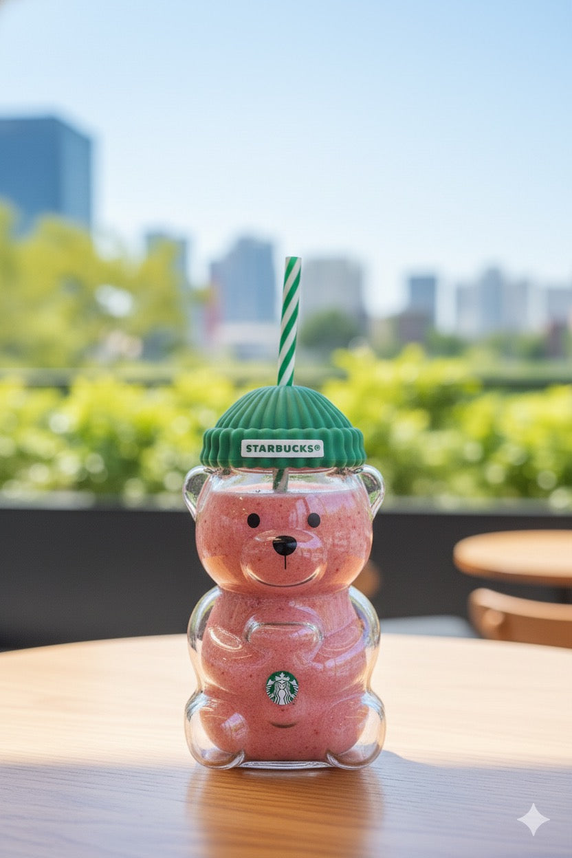 Starbucks Glass Teddy Bear Cup - Limited Edition Must Have!