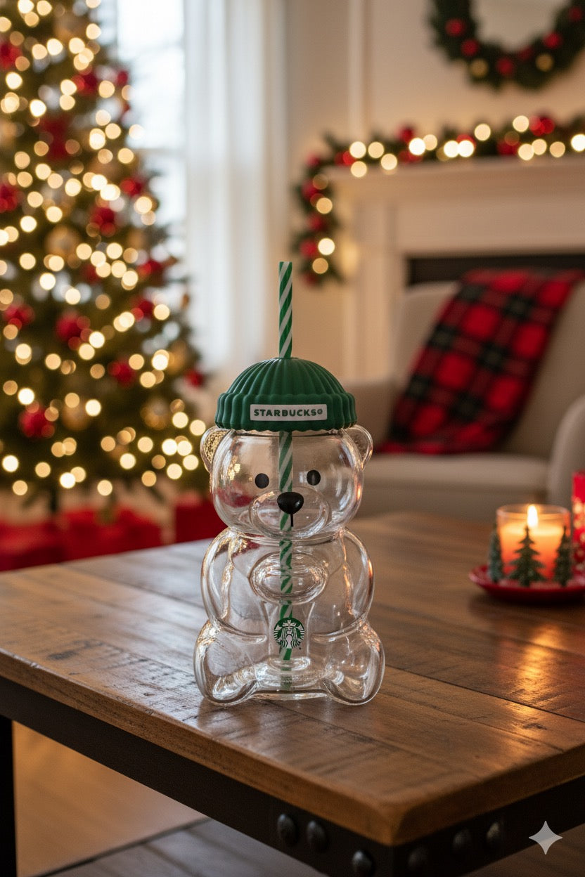 Starbucks Glass Teddy Bear Cup - Limited Edition Must Have!