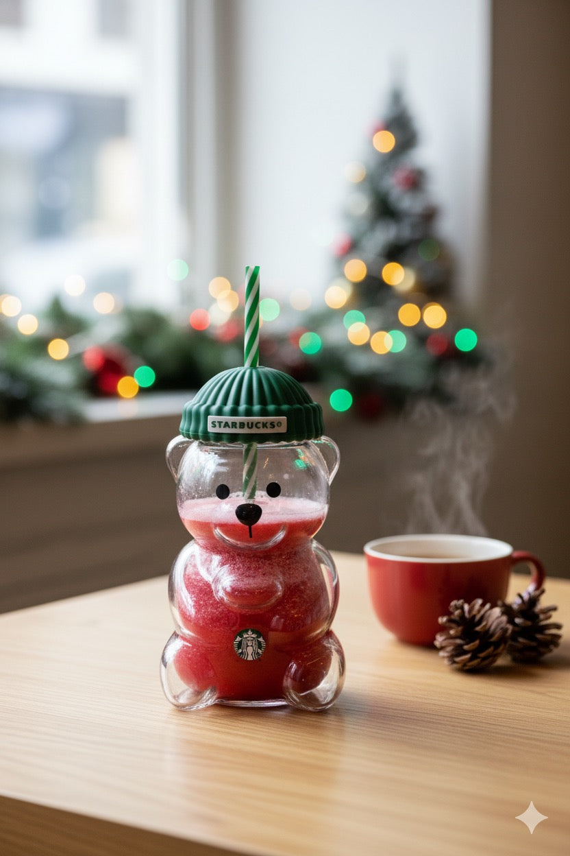 Starbucks Glass Teddy Bear Cup - Limited Edition Must Have!